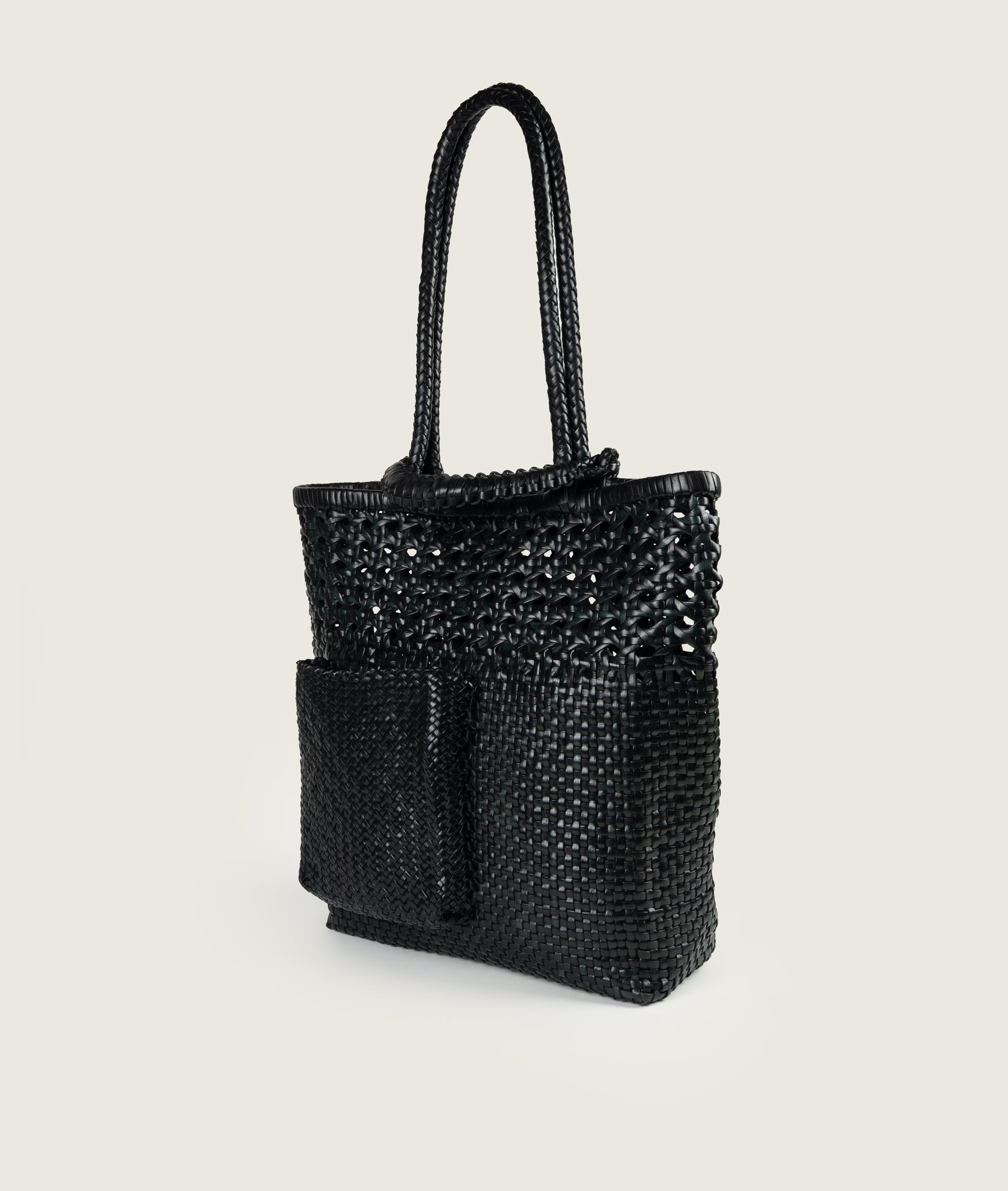 Pazar Book Tote Handwoven Wiener Geflecht Black – sagan-vienna