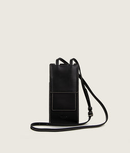 Modular P/C case Grape leather Black with white stitching