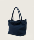 Load image into Gallery viewer, Pazar Tote M Navy plant dyed nylon I side view I white background