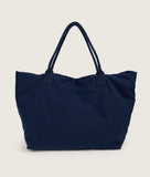 Load image into Gallery viewer, Pazar Tote XL Navy plant dyed nylon I back view I white background