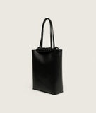 Load image into Gallery viewer, Pazar I Pazar Tote Nano Black I black I side view I showing iconic SAGAN closing system and strap detail I white background