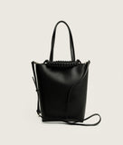 Load image into Gallery viewer, Pazar I Pazar Tote Nano Black I black I front view I showing iconic SAGAN closing system and strap detail I white background