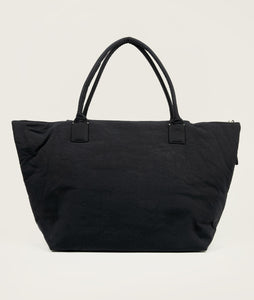 Nylon I Pazar Tote XL I charcoal black plant dyed japanese nylon I back view I white background