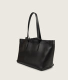 Load image into Gallery viewer, Reins Tote Bag M Black Soft Cow Leather