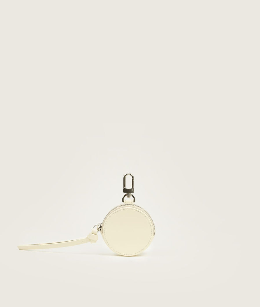 Round coin case latte, front view