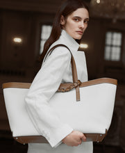 Load image into Gallery viewer, Reins Tote Bag Canvas XL Caramello/Ivory