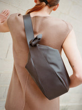 Load image into Gallery viewer, Furoshiki Crossbody Bag M Smooth Cow Leather Espresso