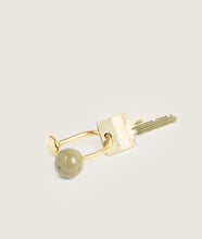 Load image into Gallery viewer, Accessories I Carl Auböck x SAGAN Vienna Stone Keychain Saturn with Key I white background