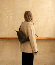 Load image into Gallery viewer, Furoshiki Crossbody Bag M Soft Lamb Leather Black
