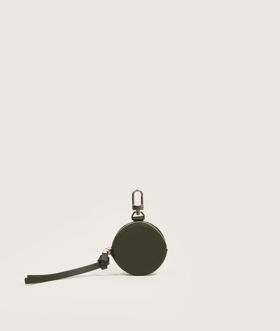 Round coin case olive green