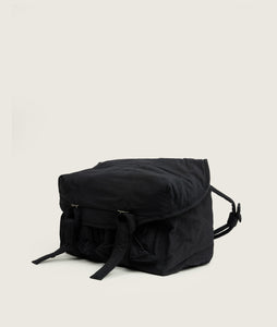 Messenger bag M black plant dyed nylon