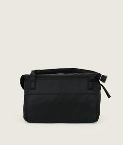 Nylon I Messenger bag M Black recycled nylon I black I back view I white background