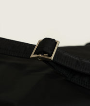 Load image into Gallery viewer, Nylon I Messenger bag M Black recycled nylon I black I detail buckle view I white background