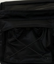 Load image into Gallery viewer, Nylon I Messenger bag M Black recycled nylon I black I detail pocket view I white background