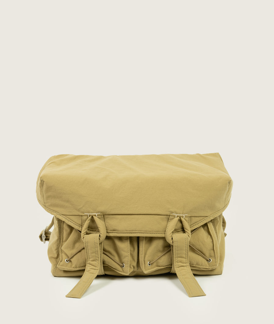 Messenger bag M Beige plant dyed nylon