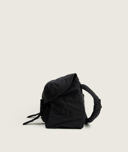 Messenger bag M black plant dyed nylon