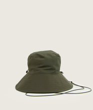 Load image into Gallery viewer, MÜHLBAUER X SAGAN Vienna Fisherman Hat Stiff brim, color Washed olive green nylon, size 58