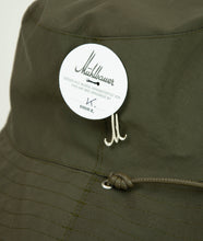 Load image into Gallery viewer, MÜHLBAUER X SAGAN Vienna Fisherman Hat Stiff brim, color Washed olive green nylon, size 58