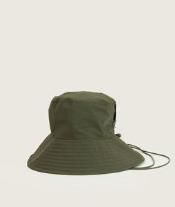 MÜHLBAUER X SAGAN Vienna Fisherman Hat Soft brim, color Washed olive green nylon, size 60