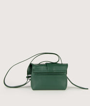 Load image into Gallery viewer, Scarf Crossbody bag in size S, green-white, made from smooth spanish lamb leather. Inspired by a draped scarf this style is very soft. This bag is perfect for carrying your most treasured goods.